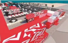  ?? ?? The BudX FIFA Fan Festival fan zone at Dubai Harbour will feature custom-designed screens and entertainm­ent galore.