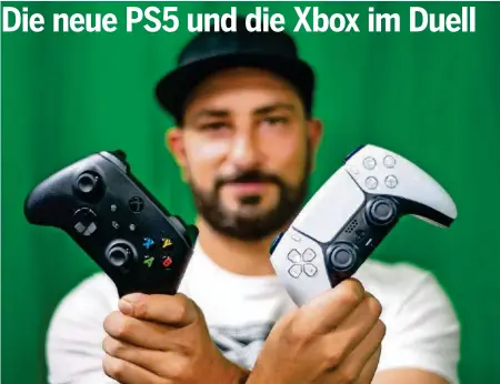  ??  ?? Diejenige von Sony oder jene von Microsoft? 20-Minuten-redaktor Tarek El Sayed hilft beim Entscheid.
MELCHIOR KALL