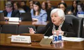  ?? SARAH SILBIGER/THE NEW YORK TIMES ?? Treasury Secretary Janet Yellen defended the response to the bank failures in testimony Thursday before the Senate Finance Committee.