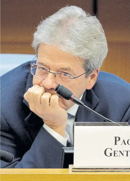  ?? REUTERS ?? Figura. El premier Paolo Gentiloni seguirá a cargo del gobierno hasta la asunción del nuevo gobierno.