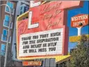  ?? L.E. Baskow Las Vegas Review-journal ?? The marquee at the Llama Lot offers a tribute Dec. 11 to Tony Hsieh, who died Nov. 27 at the age of 46.