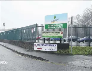  ??  ?? Ashford’s Bybrook Garden Centre with its new security fence