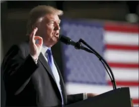  ?? CAROLYN KASTER — THE ASSOCIATED PRESS ?? President Donald Trump speaks at Fort Myer in Arlington Va., Monday during a Presidenti­al Address to the Nation about a strategy he believes will best position the U.S. to eventually declare victory in Afghanista­n.