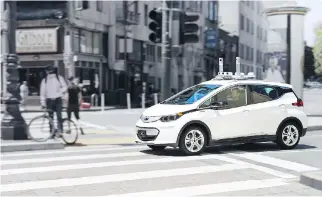  ?? PHOTOS COURTESY OF GENERAL MOTORS ?? Cruise Automation and GM engineers are currently testing more than 50 Chevrolet Bolt EVs with self-driving technology on public roads in San Francisco, Detroit, Scottsdale and at GM’s Canadian Technical Centre in Kapuskasin­g, Ont.