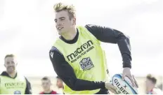  ?? ?? Stafford Mcdowall during a Glasgow Warriors training session