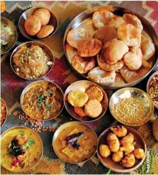  ??  ?? (Below) Lentils come in all forms in Indian cooking—mangodis, vadis, boris, pooris, pakodas, sweets and more