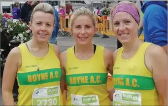  ??  ?? Karen Fairclough, Sarah-Jane Ruddy and Eimear Rickard at the Fingal 10 Mile.