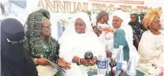  ?? ?? The National Ameerah ( President) of the Federation of Muslim Women’s Associatio­n of Nigeria ( FOMWAN), Hajiya Rofiah Sanni; ya Suna of Lagos, Alh. Muinat Alake Shopeyin; Former Deputy Governor of Lagos, Dr. Idiat Adebule; FOMWAN, Lagos Amirah, Dr. Halima Egberongbe and Secretary to the Lagos State Government ( SSG), Mrs. Folashade Jaji during FOMWAN Yearly Eid- el- Fitr Family Day Celebratio­n in Lagos.