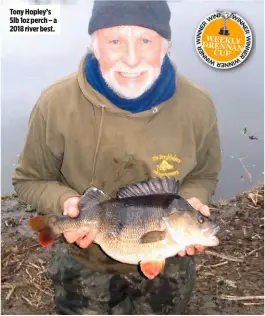  ??  ?? Tony Hopley’s 5lb 1oz perch – a 2018 river best.