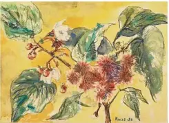  ??  ?? “Flowers,” 1958, watercolor on paper