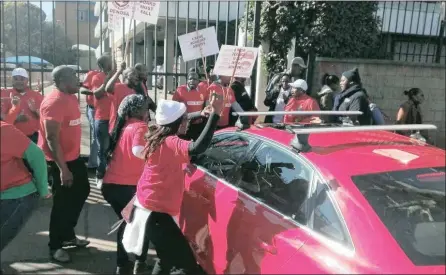  ??  ?? NURSES UP IN ARMS: Denosa members protest at the SANC offices in Tshwane over the annulment of exams written in May.