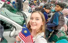  ?? — Bernama photo ?? Dunsmore has been sharing with her social media followers videos of her exploring various cultures in Malaysia.