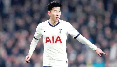  ?? File / Reuters ?? Son Heung-min’s Premier League season ended even before the coronaviru­s outbreak spread to Europe when he broke his arm against Aston Villa on Feb. 16.