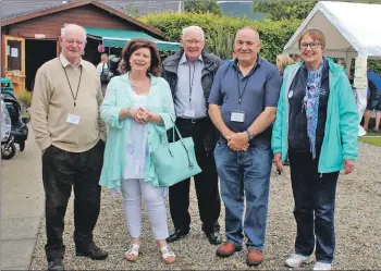  ?? 01_B44burdz02 ?? During her visit to the Arran Heritage Museum, Elaine met John Sillars, John Lauder, Tom Macleod and Jean Glen.