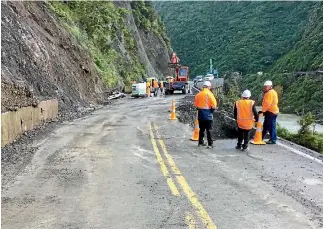  ?? NZTA ?? The Manawatu Gorge is expected to be shut for at least another week while a damaged retaining wall is repaired.photo: