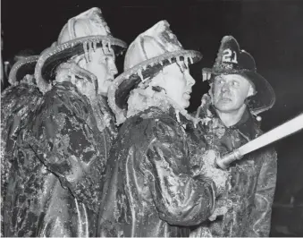  ??  ?? Firemen at Coney Island, New Year’s Eve, 1940