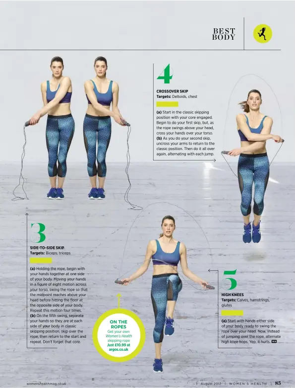  ??  ?? ON THE ROPES Get your own Women’s Health skipping rope
Just £10.99 at argos.co.uk