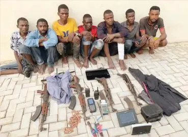  ??  ?? Suspected members of Boko Haram arrested by IRT