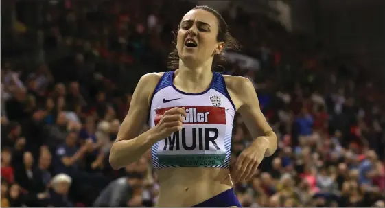 ??  ?? Laura Muir came second to Olympic 1500m champion Faith Kipyegon in Monaco with a British 1000m record time of 2:30.82
