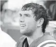  ?? MATT KRYGER, THE (INDIANAPOL­IS) STAR ?? Andrew Luck has struggled on the road.