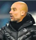  ??  ?? In control: Pep Guardiola urges his men from the sidelines