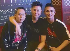  ??  ?? From left: M. Butterfly producer Jhett Tolentino and the musical’s stars R.S. Francisco and Aira Igarta…and far right, with the other members of the cast