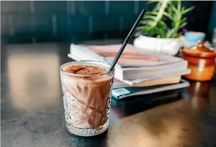  ?? PHOTOS: NANCY ZHOU ?? The Anchorage’s iced chocolate is icy, creamy, chocolatey simplicity at its best.