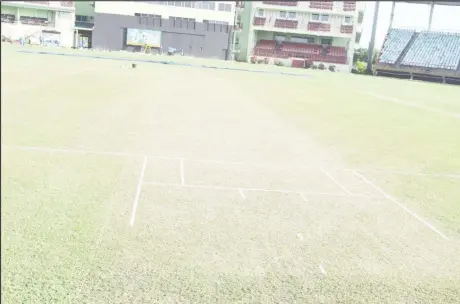  ??  ?? The Providence pitch is ready for tomorrow’s battle.