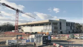  ?? ?? The current progress of the first teaching building at Anglia Ruskin University Peterborou­gh.