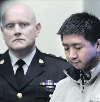  ?? NICK PROCAYLO ?? Police Chief Adam Palmer is praising Wilfred Wong for his courage in being able to talk about the death of his brother Alfred, an innocent victim who was struck down during a gangland shootout on Jan. 13.