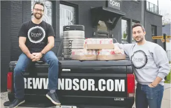  ?? DAX MELMER ?? Brothers Jordan Goure, left, and Josh Goure are the co-owners of Brew microbrewe­ry.