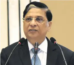  ??  ?? India’s Chief Justice Dipak Misra