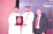  ??  ?? Ali Qabbani is awarded at the event in Jeddah.