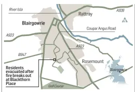  ??  ?? Map showing the location of Blackthorn Place where two properties were left extensivel­y damaged.