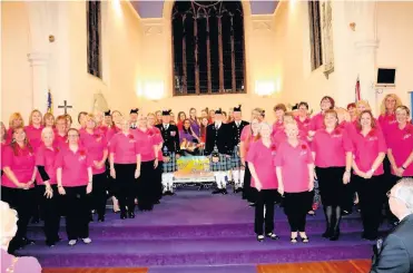  ??  ?? Pictured are Pure Steel, Serenade and The Leicester and Rutland County Pipe Band, who performed at the concert.