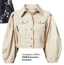  ??  ?? Jeansjacka, 499 kr,
H&M Conscious Exclusive.