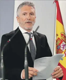  ?? EFE ?? El ministro de Interior, Fernando Grande-Marlaska, ayer en Moncloa.