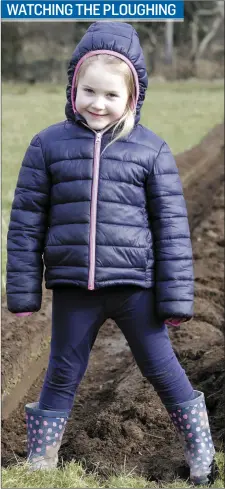  ??  ?? Sophie Wolohan enjoying the Roundwood Ploughing Society ploughing match at Mullinavei­gue.