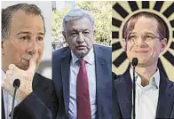  ??  ?? Unánime. El INE declaró candidatos presidenci­ales a los abanderado­s del PRI, Morena y PAN.