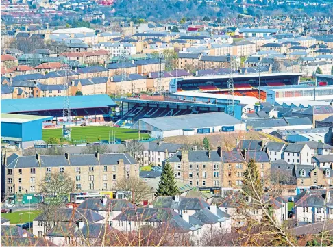  ??  ?? TIME FOR CHANGE: The ageing, landlocked and cramped stadia that Dundee and United call home.