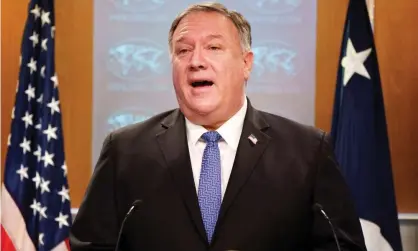  ??  ?? Mike Pompeo speaks in Washington. Photograph: Reuters