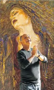  ?? Genaro Molina Los Angeles Times ?? CHEECH MARIN poses in front of a painting in his collection: “Axis Bold as Love” by George Yepes. Now a memoirist, he will speak Thursday in Santa Monica.