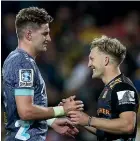 ??  ?? Jordie Barrett of the Hurricanes will represent the South, and Damian McKenzie of the Chiefs the North, under the eligibilit­y criteria.