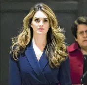  ?? J. SCOTT APPLEWHITE / AP ?? White House Communicat­ions Director Hope Hicks, one of President Trump’s closest aides and advisers, did not say what her next job would be, and her departure date is likely to be in the next few weeks.