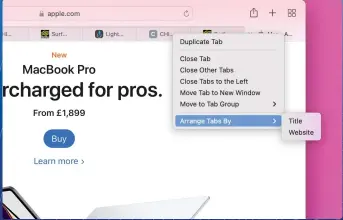  ?? ?? Don’t go overboard in Tab Groups; once opened, each tab takes up valuable memory. Safari manages that, but they can still have an impact.