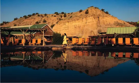  ??  ?? One of the state’s most popular destinatio­ns, Ojo Caliente Mineral Springs Resort &amp; Spa, is about an hour north of Santa Fe.