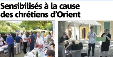  ?? (Photos R.A. ) ?? De nombreuses associatio­ns sensibles et mobilisées en faveur de la cause des chrétiens d’Orient ont participé à cette journée de soutien (entrecoupé­e de pauses musicales) dans les jardins de Baudouven.