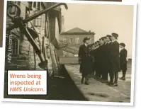  ??  ?? . n r o ic n U S M H
Wrens being inspected at HMS Unicorn.