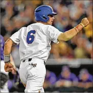  ?? GETTY IMAGES ?? Florida third baseman Jonathan India was playing in an NCAA tournament game when the Reds drafted him Monday. India was named Southeaste­rn Conference player of the year.