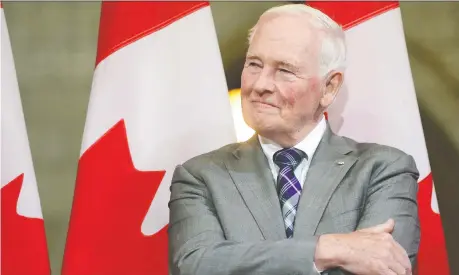  ?? THE CANADIAN PRESS ?? “We see their character, their temperamen­t in how they respond to those unscripted approaches,” former governor general of Canada and current debate commission­er David Johnston says of our leaders during debates. The commission aims to make debates accessible to everyone.